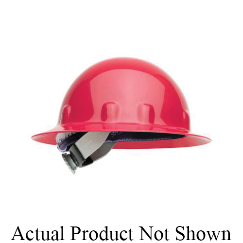 Fibre-Metal® by Honeywell E1RW03A000 Full Brim Hard Hat, 6-1/2 Fits Mini Hat, 8 Fits Max Hat, Thermoplastic, 8-Point Suspension, ANSI Electrical Class Rating: Class C, E and G, ANSI Impact Rating: Type I, Ratchet Adjustment