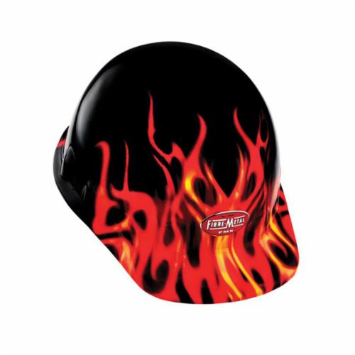 Fibre-Metal® by Honeywell E2RWX1 Cap Style Hard Hat With 3Rw2 Ratchet Headband, 6-1/2 Fits Mini Hat, 8 Fits Max Hat, Thermoplastic, 8-Point Suspension, ANSI Electrical Class Rating: Class C, E and G, ANSI Impact Rating: Type I, FMX Demon Graphics