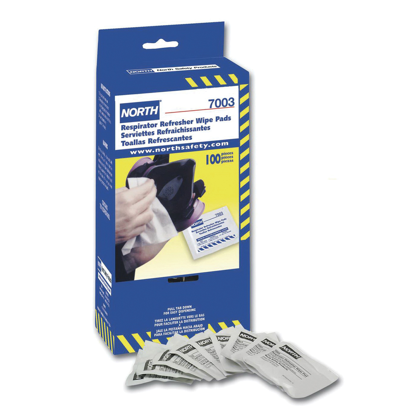 Honeywell 7003-H5 Respirator Wipes Pad, Alcohol Solution, 100 Pieces, Box Packing