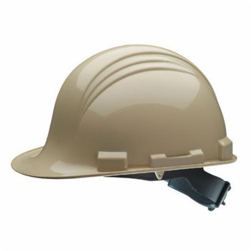 North® by Honeywell A79R100000 Peak Front Brim Hard Hat, 6-1/2 Fits Mini Hat, 8 Fits Max Hat, HDPE, 4-Point Nylon Suspension, ANSI Electrical Class Rating: Class E, ANSI Impact Rating: Type I, Ratchet Adjustment