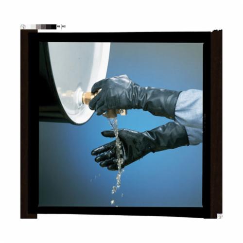 North® by Honeywell B254GI/L North Butyl™ Dipped Chemical-Resistant Gloves, L, Ambidextrous Hand, Butyl, Black, Unlined Lining, 14 in L, Unsupported Support, Roll Beaded Cuff, 25 mil THK