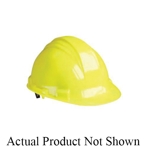North® by Honeywell A79R01 Peak Front Brim Hard Hat, HDPE, 4-Point Suspension, ANSI Electrical Class Rating: Class E, ANSI Impact Rating: Type I, Ratchet Adjustment