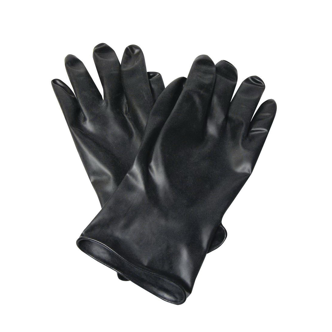 North® by Honeywell B131/7 North Butyl™ Dipped Chemical Resistant Gloves, SZ 7, Ambidextrous Hand, Butyl, Black, Sanitized Interior Lining, 11 in L, Unsupported Support, Roll Beaded Cuff, 13 mil THK