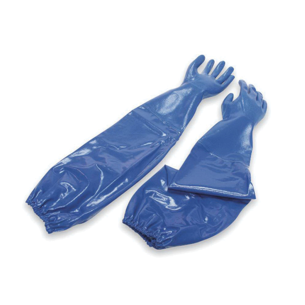 North® by Honeywell NK803ESIN/10 Nitri-Knit™ NK803ESIN High Performance Chemical-Resistant Gloves, SZ 10, Ambidextrous Hand, Nitrile, Blue, Cotton Interlock Knit Wrist Lining, 26 in L, Supported Support, Elastic Cuff