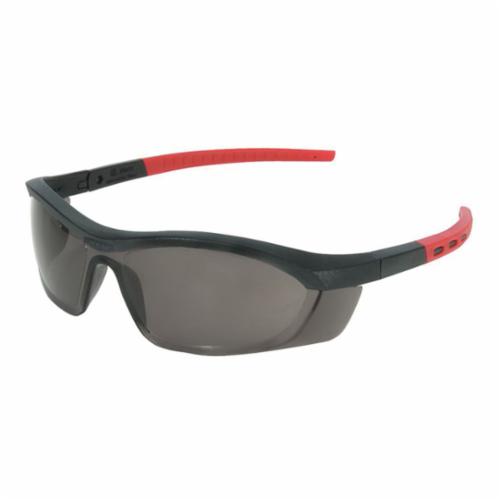 North® by Honeywell T58505BS TORNADO™ F5 T5850 Safety Eyewear, Anti-Fog, Smoke Lens, Half-Frame Frame, Black/Red, Elasto LT Frame, Polycarbonate Lens, ANSI Z87.1-2010, CSA Z94.3