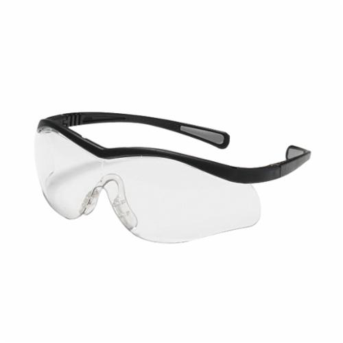North® by Honeywell T65005 Lightning™ T6500 Safety Eyewear, Anti-Scratch, Clear Lens, Wrap Around Frame, Black, Elasto LT Frame, Polycarbonate Lens, ANSI Z87.1-2010, CSA Z94.3