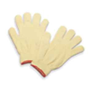 Sperian® by Honeywell KV17AL-PL Perfect Fit Medium Weight General Purpose Gloves, Knit, M, 7 ga DuPont™ Kevlar®/Cotton, White/Yellow, Knit Wrist Cuff, Resists: Abrasion and Cut, Seamless Knit Lining