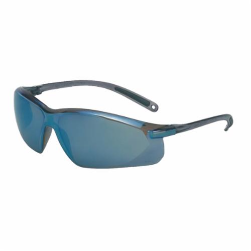 Uvex® by Honeywell A703 A700 General Purpose Safety Eyewear, Anti-Scratch/Hard Coat, Blue Mirror Lens, Wrap Around Frame, Gray, Polycarbonate Frame, ANSI Z87.1-2010, CSA Z94.3