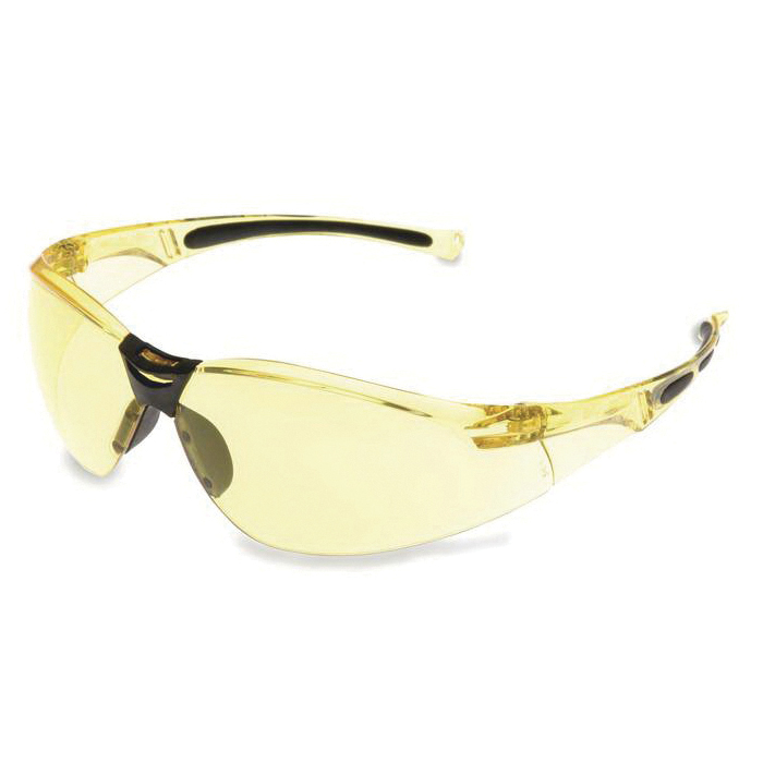 Uvex® by Honeywell A802 A800 General Purpose Safety Eyewear, Anti-Scratch/Hard Coat, Amber Lens, Wrap Around Frame, Polycarbonate Frame, ANSI Z87.1-2010