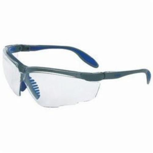 Uvex® by Honeywell S3500X Genesis X2™ High Performance Safety Eyewear, Uvextreme® Anti-Fog, Clear Lens, Wrap Around Frame, Navy Blue/Silver, Polycarbonate Frame, ANSI Z87.1-1989, ANSI Z87.1-2003, CSA Z94.3, CA 18828, Military V0