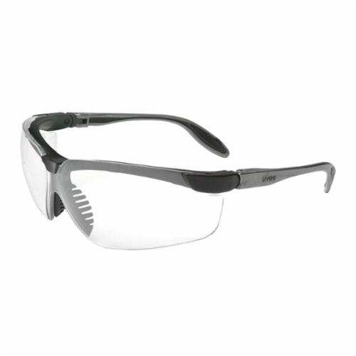 Uvex® by Honeywell S3700 Safety Eyewear, Ultra-Dura® Hard Coat, Clear Lens, Wrap Around Frame, Black/Pewter, Polycarbonate Frame, ANSI Z87.1-2010, CSA Z94.3-2007