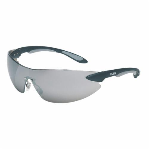 Uvex® by Honeywell S4403 Ignite™ Lightweight Safety Eyewear, Anti-Scratch/Hard Coat, Silver Mirror Lens, Wrap Around Frame, Black/Silver, Plastic Frame, Polycarbonate Lens, ANSI Z87.1-1989, ANSI Z87.1-2010, CSA Z94.3, CA 25035