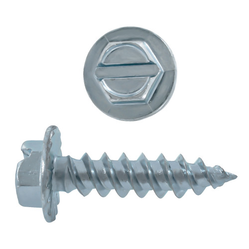 Paulin® 537-377 537 Tapping Screw, #10, 1 in OAL, Hex Washer Head, Steel, Zinc, Drill Point