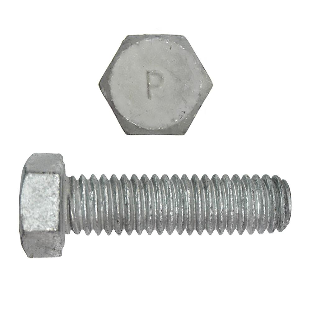 Paulin® Papco® 850-309 Partial Threaded Hex Head Cap Screw, 1/4 in, 1 in L Under Head, 2 Grade, Low Carbon Steel, Hot Dipped Galvanized