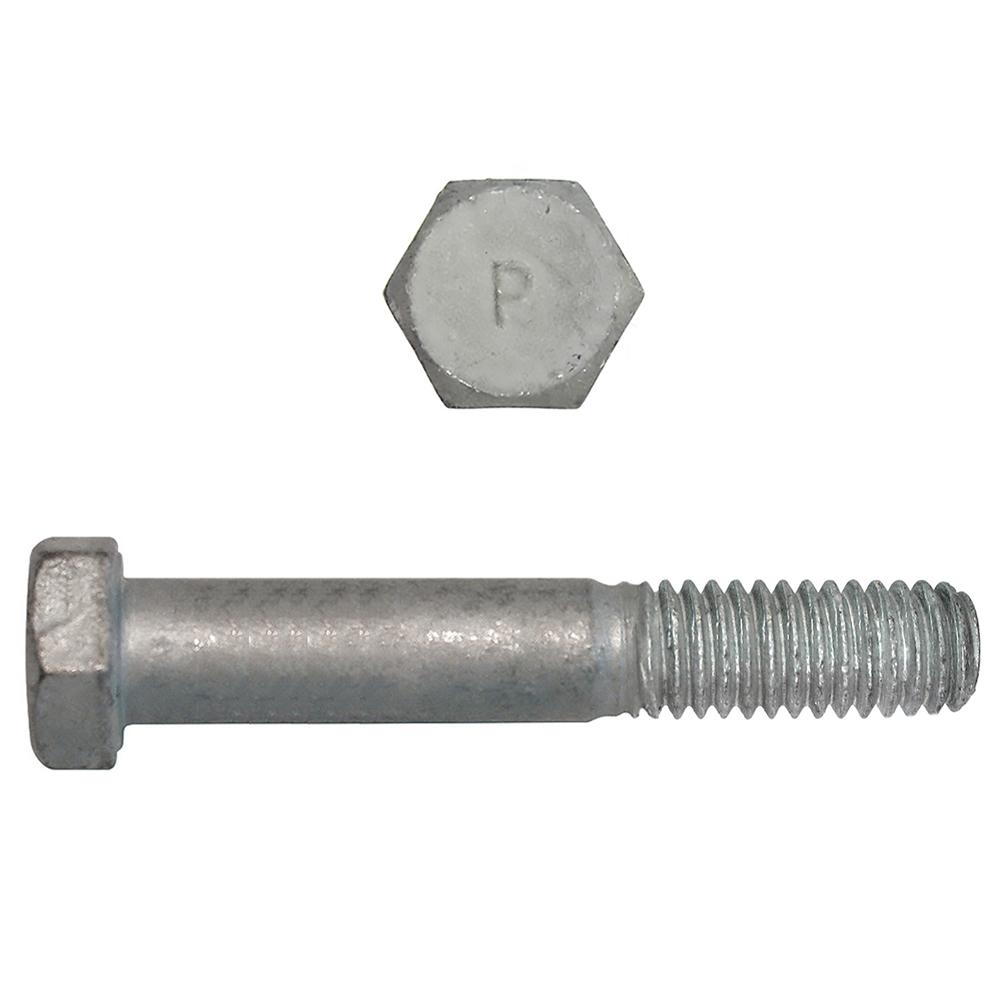 Paulin® Papco® 850-320 Partial Threaded Hex Head Cap Screw, 1/4 in, 3 in L Under Head, 2 Grade, Low Carbon Steel, Hot Dipped Galvanized