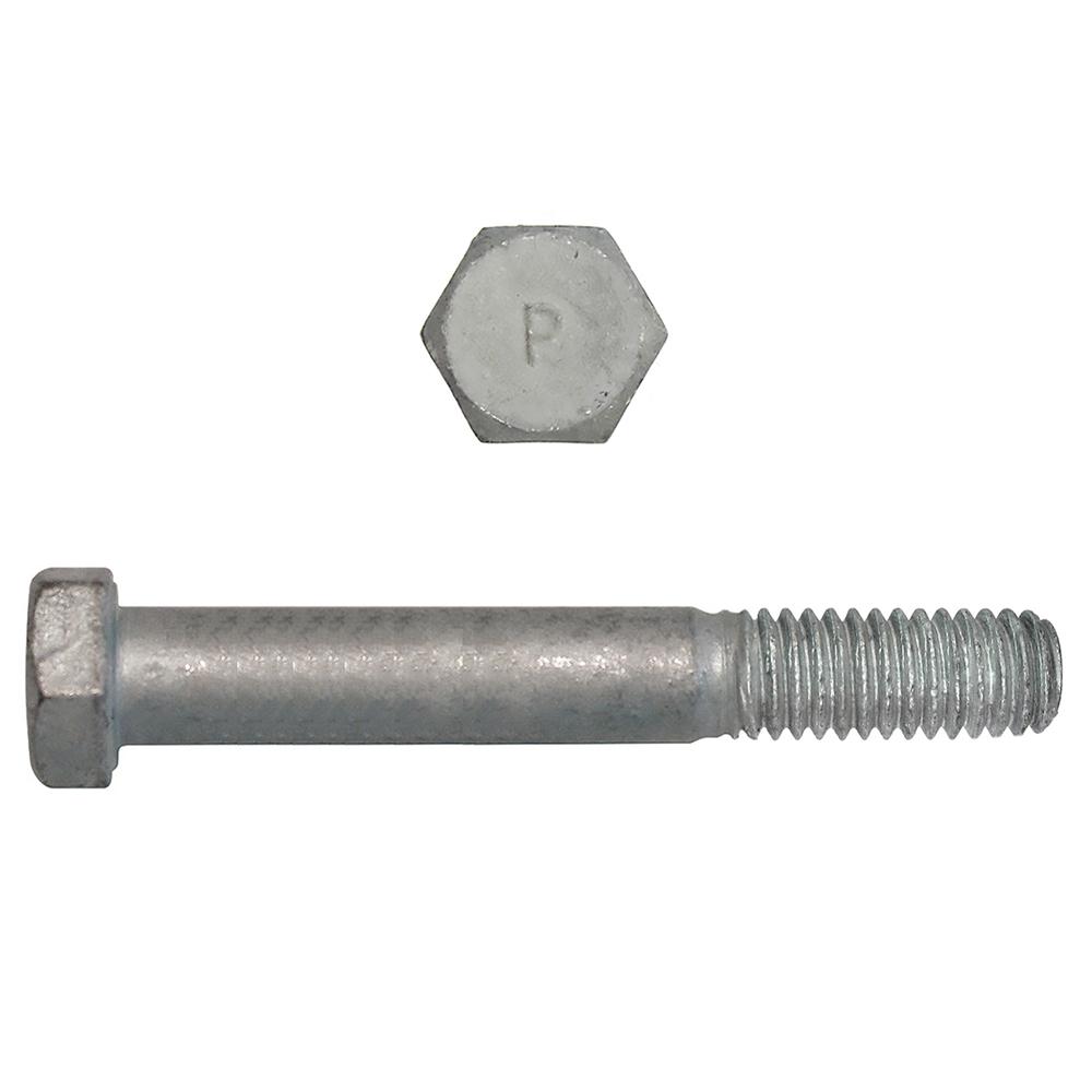 Paulin® Papco® 850-324 Partial Threaded Hex Head Cap Screw, 1/4 in, 4 in L Under Head, 2 Grade, Low Carbon Steel, Hot Dipped Galvanized