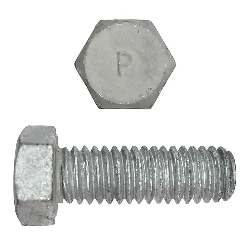 Paulin® Papco® 850-444 Partial Threaded Hex Head Cap Screw, 5/16 in, 1 in L Under Head, 2 Grade, Low Carbon Steel, Hot Dipped Galvanized