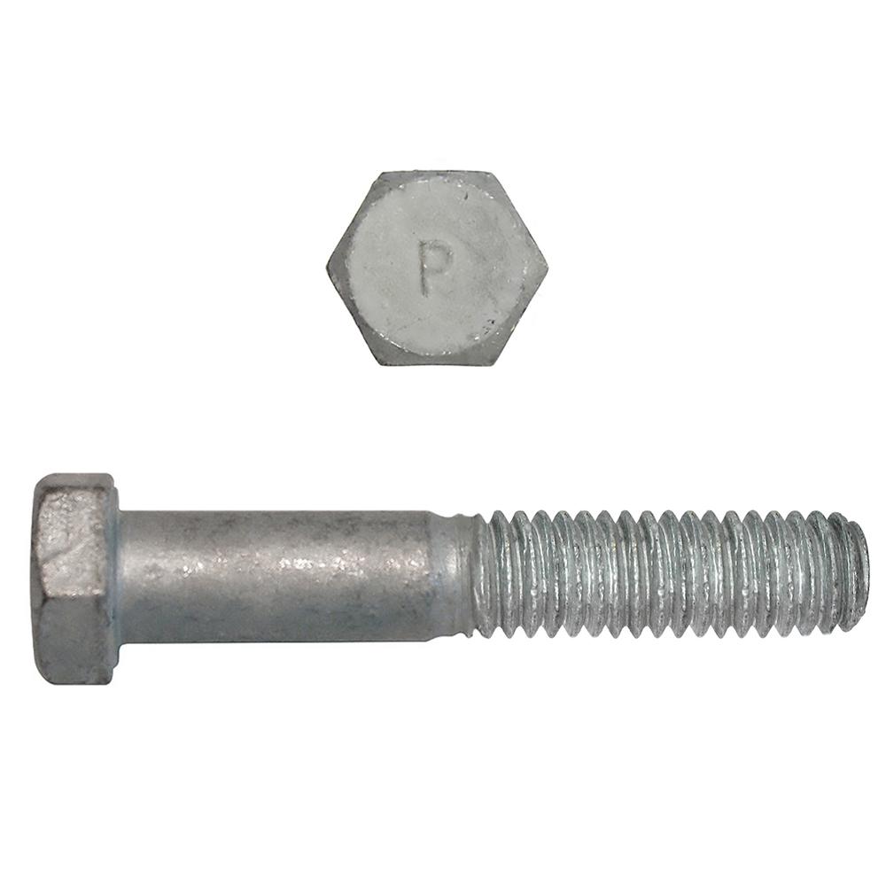 Paulin® Papco® 850-448 Partial Threaded Hex Head Cap Screw, 5/16 in, 1-1/2 in L Under Head, 2 Grade, Low Carbon Steel, Hot Dipped Galvanized