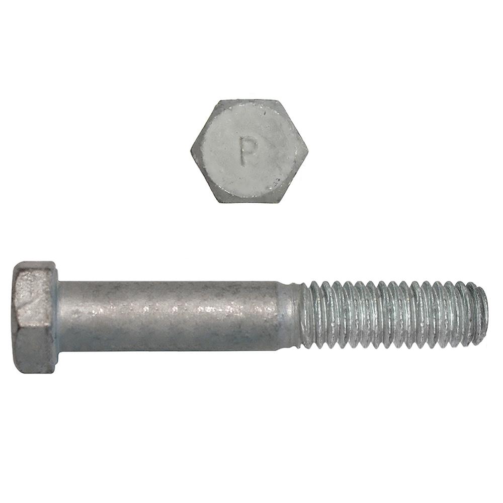 Paulin® Papco® 850-453 Partial Threaded Hex Head Cap Screw, 5/16 in, 2-1/2 in L Under Head, 2 Grade, Low Carbon Steel, Hot Dipped Galvanized