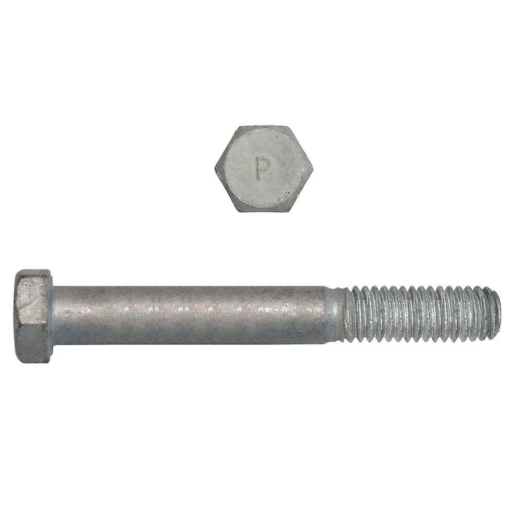 Paulin® Papco® 850-459 Partial Threaded Hex Head Cap Screw, 5/16 in, 4 in L Under Head, 2 Grade, Low Carbon Steel, Hot Dipped Galvanized