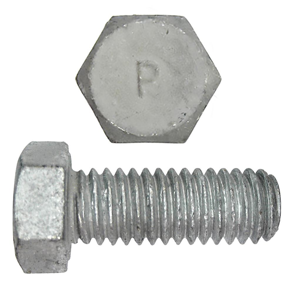 Paulin® Papco® 850-489 Partial Threaded Hex Head Cap Screw, 3/8 in, 1 in L Under Head, 2 Grade, Low Carbon Steel, Hot Dipped Galvanized