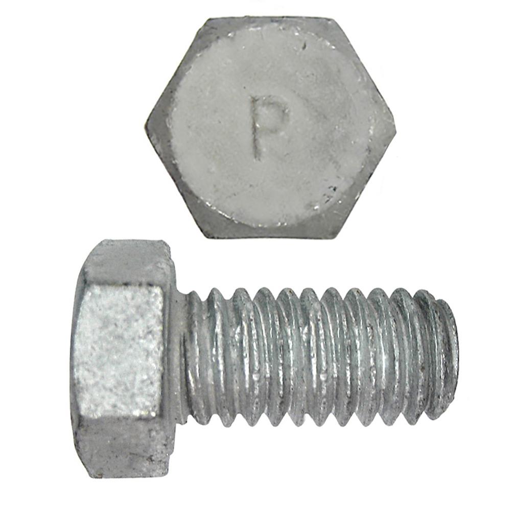 Paulin® Papco® 850-579 Partial Threaded Hex Head Cap Screw, 1/2 in, 1 in L Under Head, 2 Grade, Low Carbon Steel, Hot Dipped Galvanized