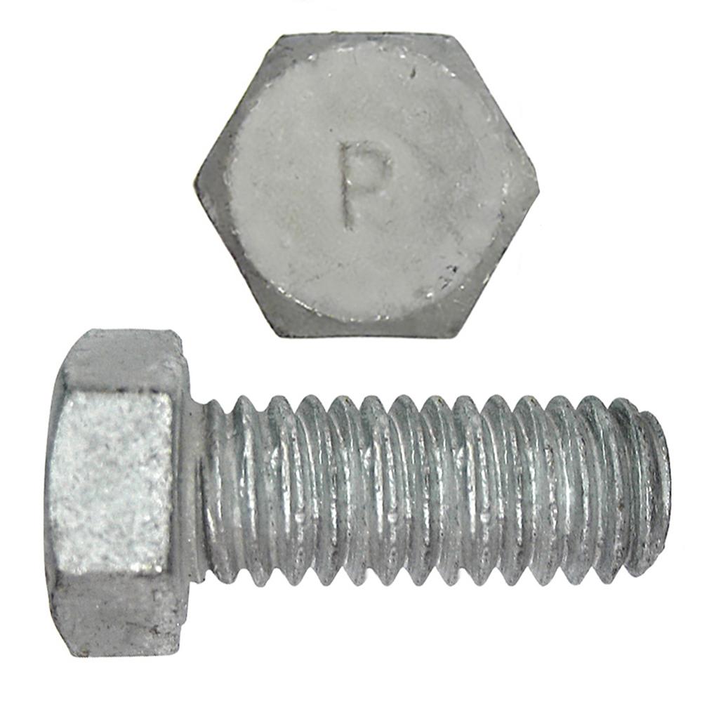 Paulin® Papco® 850-585 Partial Threaded Hex Head Cap Screw, 1/2 in, 1-3/4 in L Under Head, 2 Grade, Low Carbon Steel, Hot Dipped Galvanized