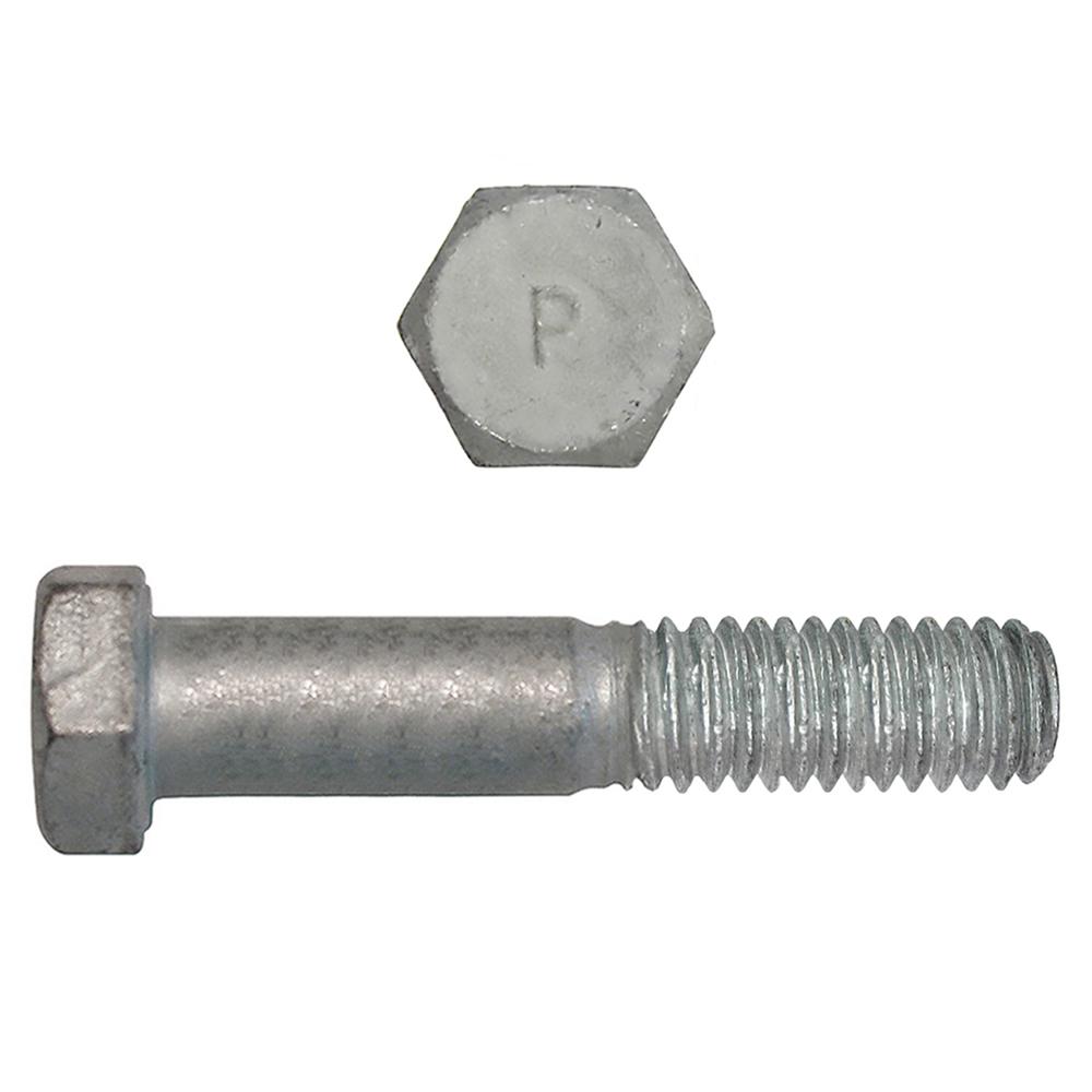 Paulin® Papco® 850-592 Partial Threaded Hex Head Cap Screw, 1/2 in, 3-1/2 in L Under Head, 2 Grade, Low Carbon Steel, Hot Dipped Galvanized