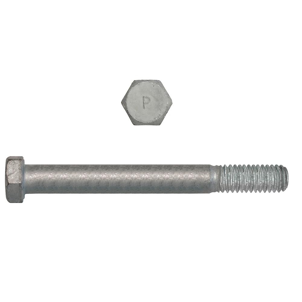Paulin® Papco® 850-601 Partial Threaded Hex Head Cap Screw, 1/2 in, 7 in L Under Head, 2 Grade, Low Carbon Steel, Hot Dipped Galvanized