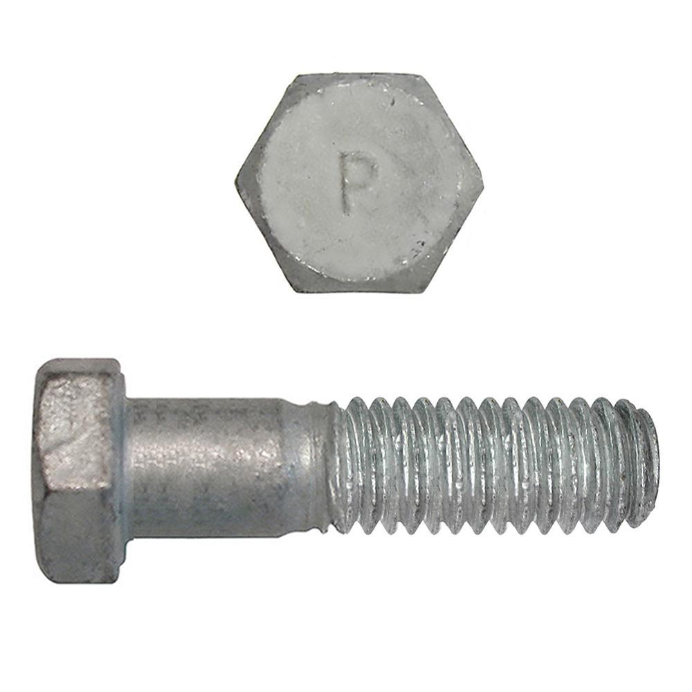 Paulin® Papco® 850-677 Partial Threaded Hex Head Cap Screw, 5/8 in, 2-1/2 in L Under Head, 2 Grade, Low Carbon Steel, Hot Dipped Galvanized