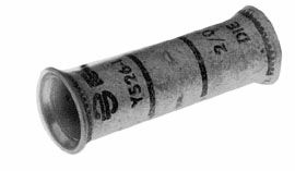 BURNDY® HYLINK™ YSV4CFXB Type YS-FXB Long Barrel Belled Splice, 600 to 35000 VAC, 4 AWG Stranded Wire, 2.62 in L, Copper