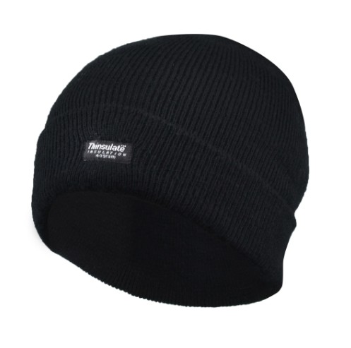 Ganka® 77-8545-T Unisex Thinsulate™ C40 Insulated Acrylic Knit Tuque Beanie – Black