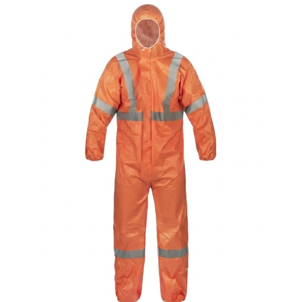 Lakeland® MicroMax CNS428RTO-XL NS Coverall – Orange with Reflective Trim Size XL