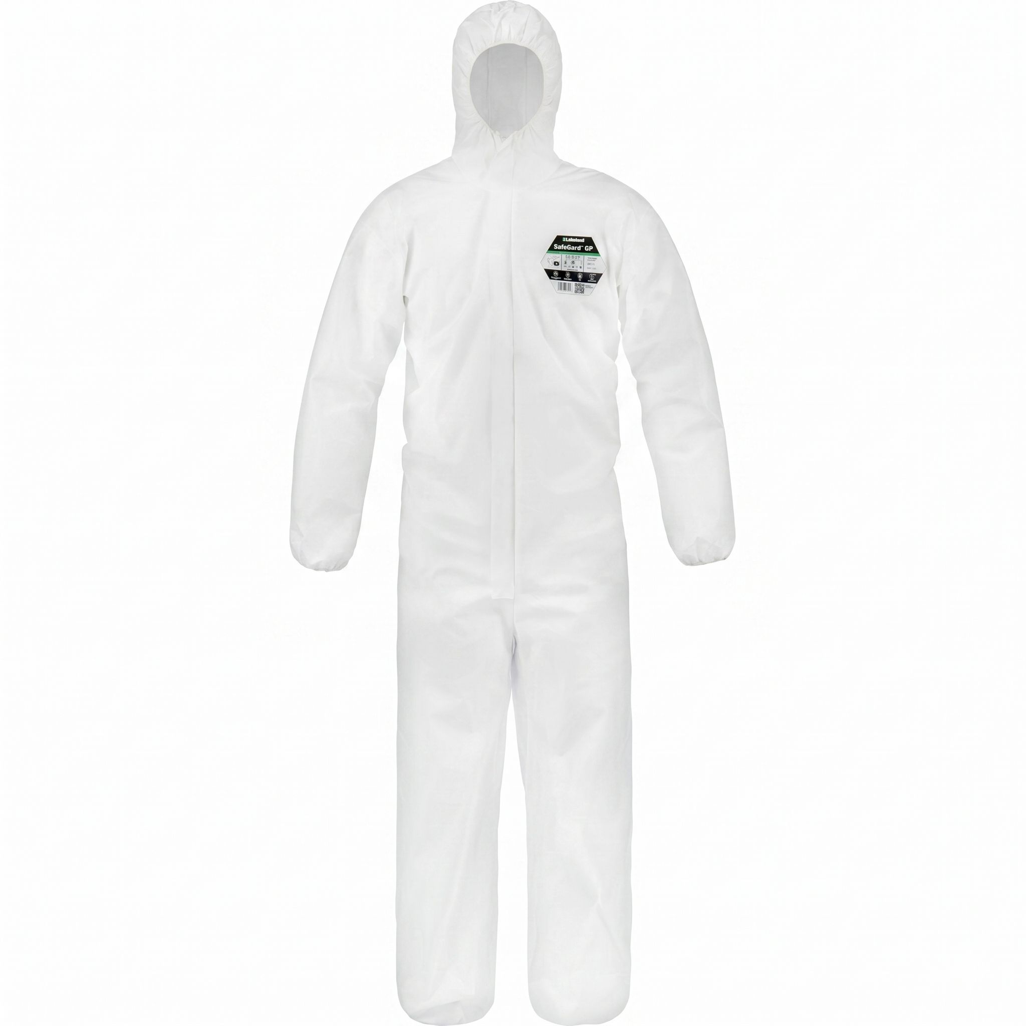 Lakeland® ESGP528-W Safegard GP Coverall with Elastic Hood, Cuffs, Waist and Ankles White