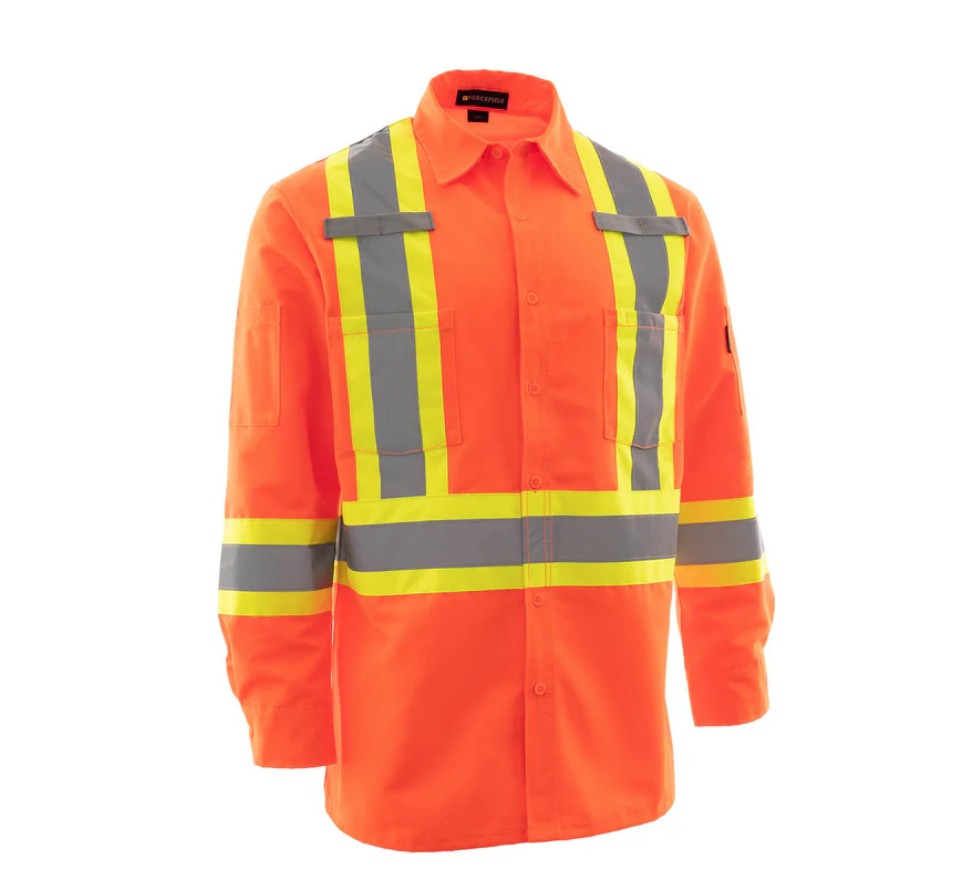 Forcefield® 024-75100 Hi Vis Ripstop Safety Work Shirt