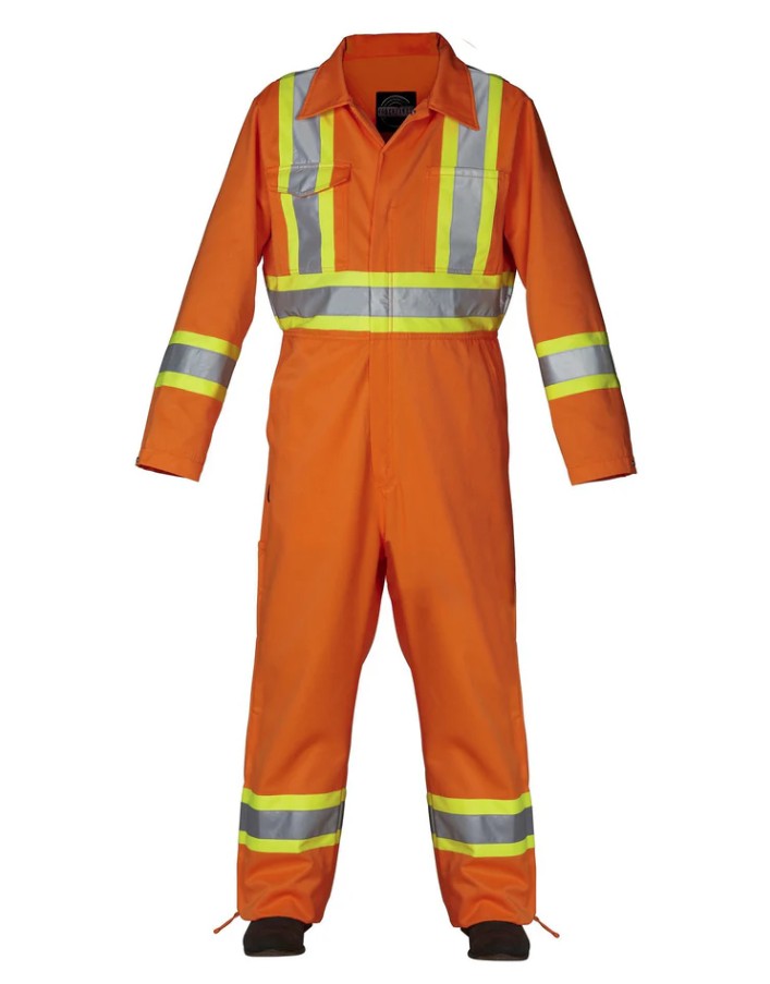 Forcefield® 024-OR145-S Hi Vis Safety Unlined Coverall Size S