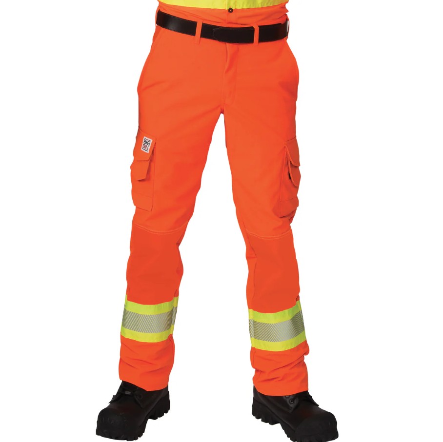 Big Bill 3230HVT-OR-40X30 Ripstop High Visibility Pants, Orange, Size 40X30
