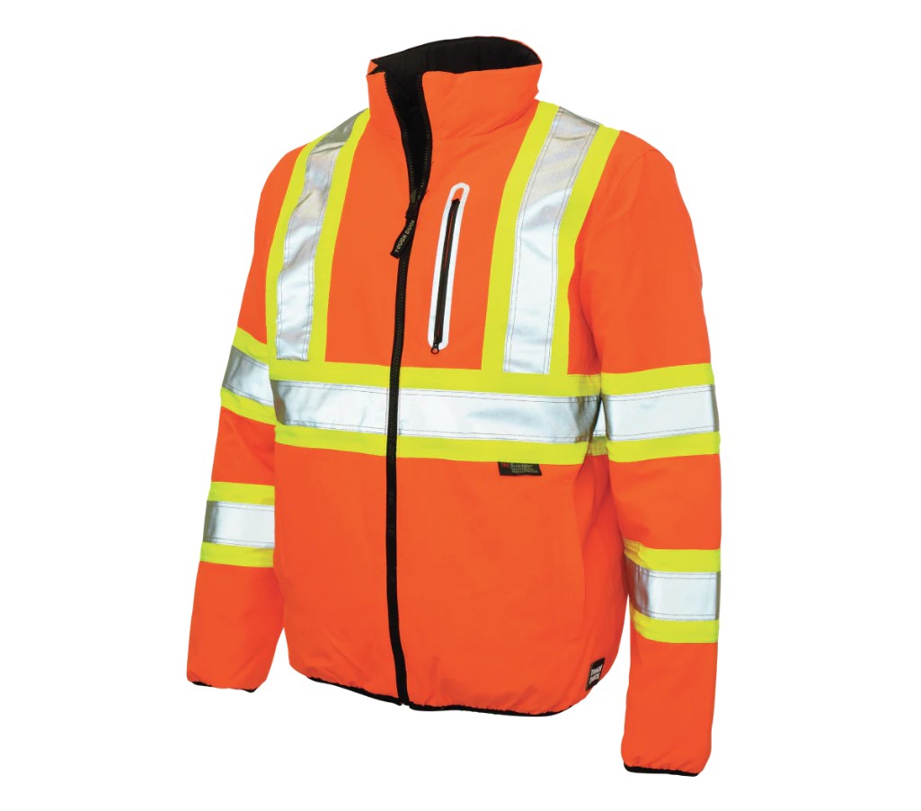 Tough Duck® SJ271-FLOR Ripstop Reversible Safety Jacket Fluorescent Orange