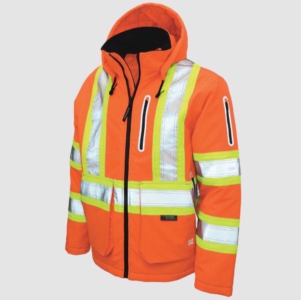 Tough Duck® SJ40-OR Insulated Tough Flex Safety Jacket Fluorescent Orange