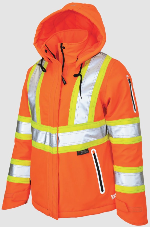 Tough Duck® SJ41-FLOR Women’s Insulated Tough Flex Safety Jacket Fluorescent Orange
