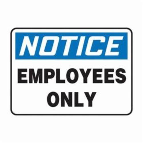 Accuform® MADC804VP Notice Sign, NOTICE, 10 in H x 14 in W, Black on White Sign/White on Blue Header, Plastic, Fastened Mount