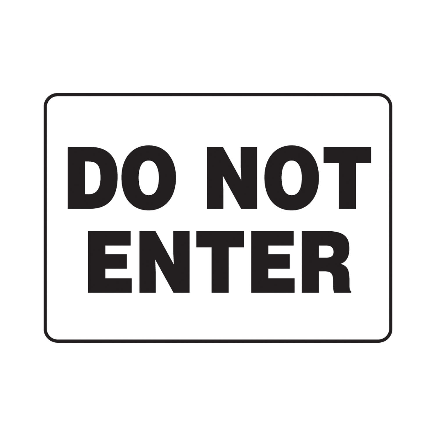 Accuform® MADM488VP Safety Sign, 7 in H x 10 in W, Black on White, Plastic, Fastened Mount
