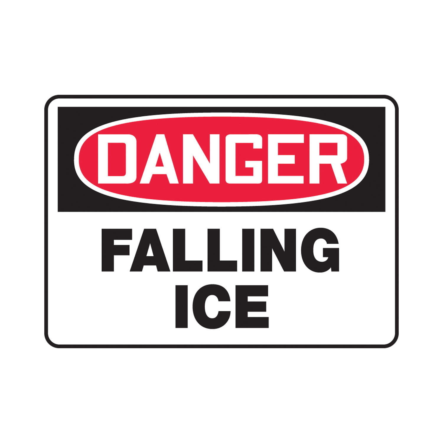 Accuform® MCRT105VP Danger Sign, DANGER, 10 in H x 14 in W, Black/White/Red, Plastic, Fastened Mount