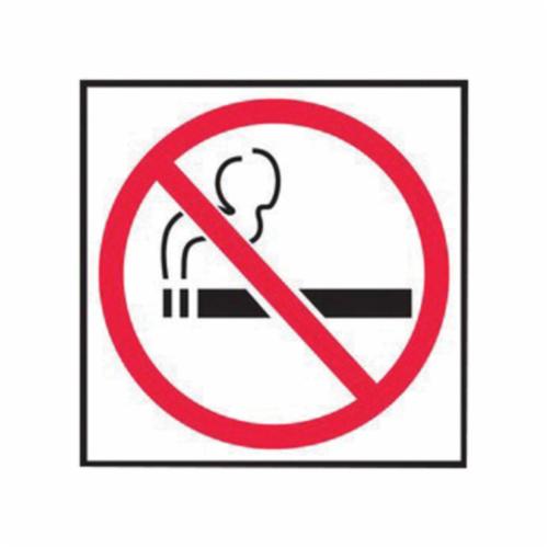 Accuform® LSMK510VSP Safety Label, 4 in L x 4 in W, NO SMOKING SYMBOL Legend, Black/Red/White, Adhesive Vinyl, 5 per Pack Labels