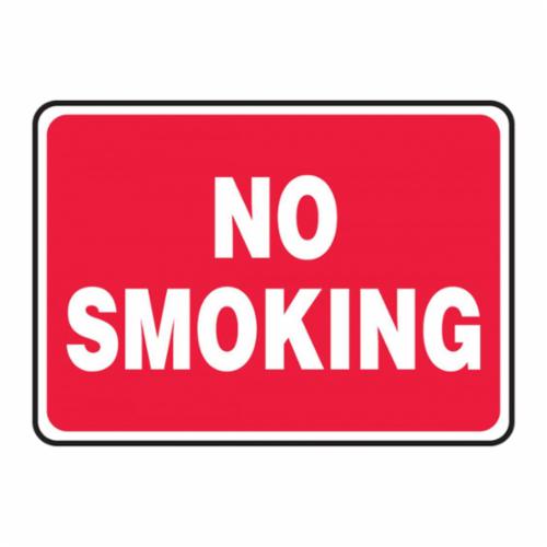 Accuform® MSMK570VA Moisture-Resistant No Smoking Sign, 10 in H x 14 in W, White/Red, Aluminum, Fastened Mount