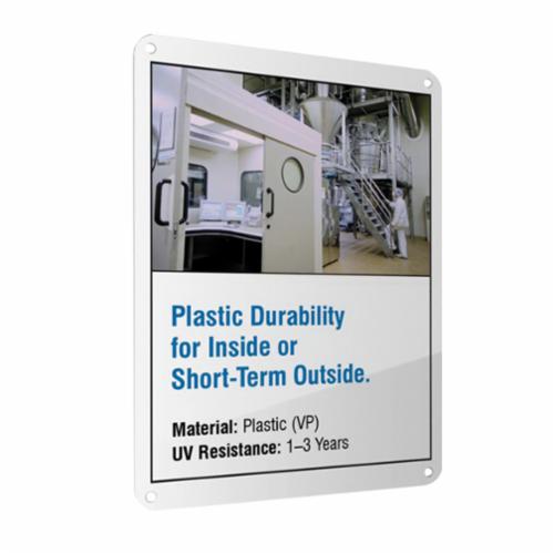 Accuform® VP1014 Custom Sign, Text, Plastic, Fastened Mount, 10 in H x 14 in W, English