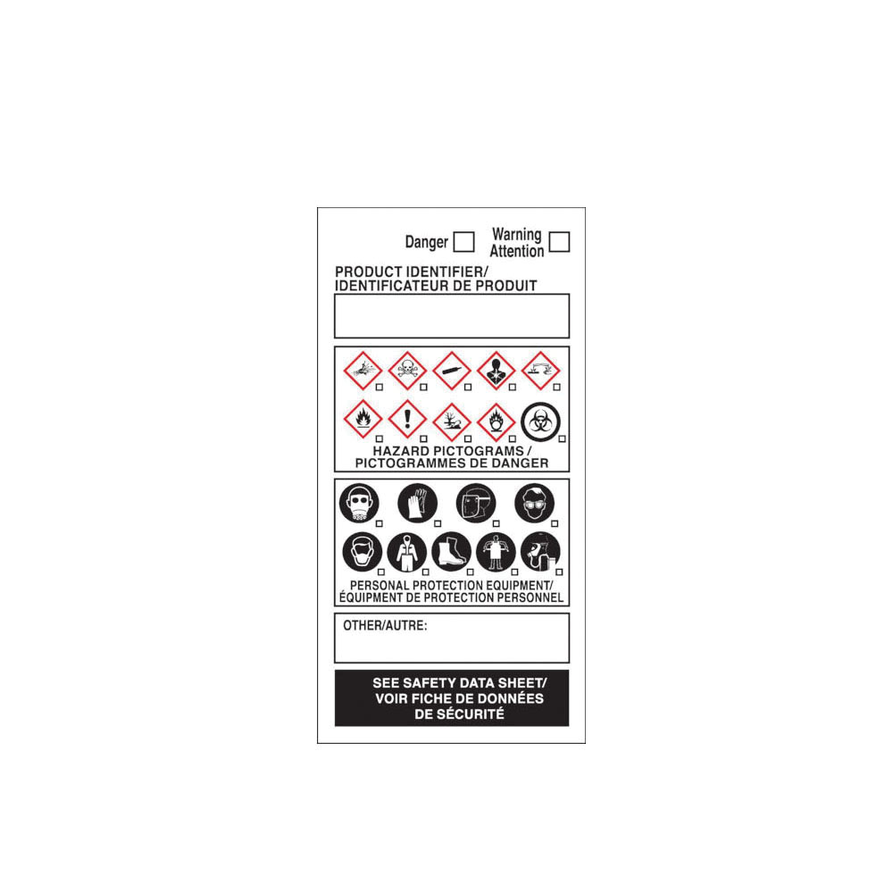 Brady® 08661 OTS WHMIS Label, 4 in W, Vinyl