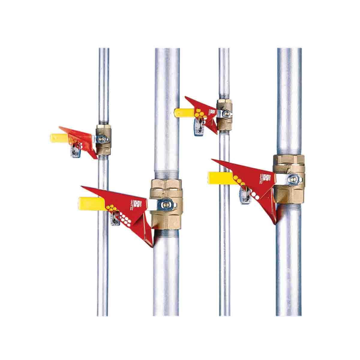 Brady® 65666 Small Ball Valve Lockout, Fits Min Pipe Size: 1/4 in, Fits Max Pipe Size: 1 in, 8 Padlocks, -20 deg F Min Temperature, 250 deg F Max