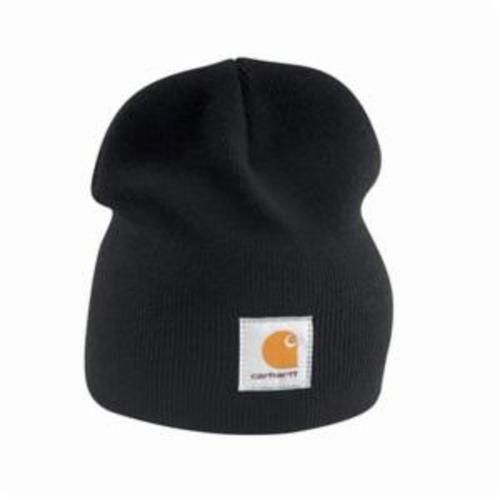 Carhartt® A205-BLK-OFA Men's Solid Unlined Knit Hat, Universal, Black, Acrylic Rib Knit Fabric