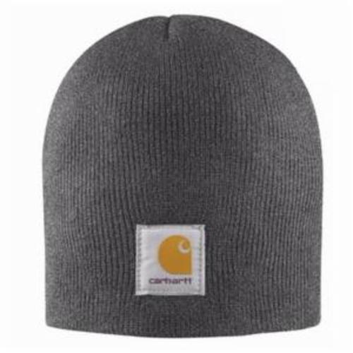 Carhartt® A205-CLH-OFA Men's Solid Unlined Knit Hat, Universal, Coal Heather, Acrylic Rib Knit Fabric